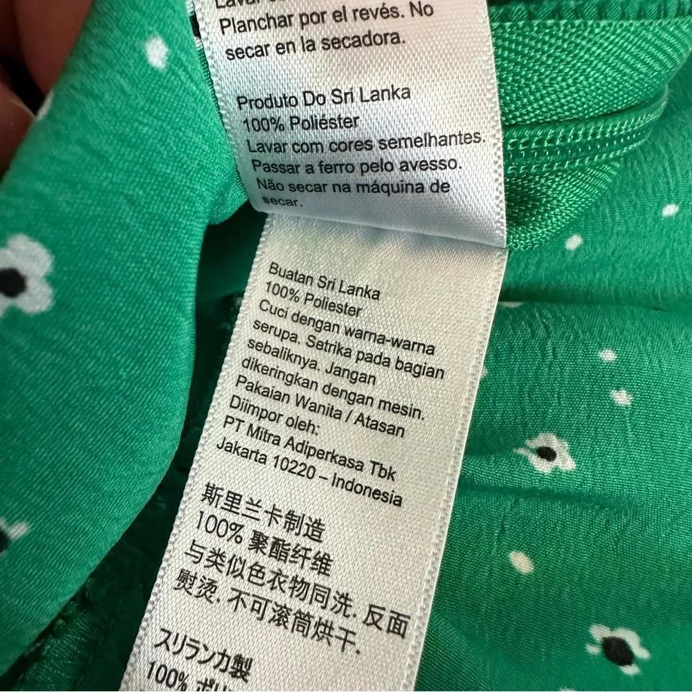 TopShop Green Floral Women's tank Top size 6 - Picture 5 of 6
